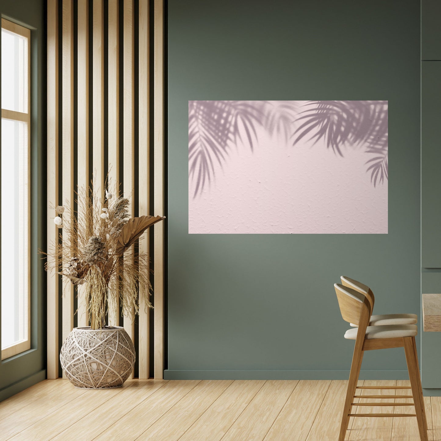 PALM SHADOWS DANCE Horisontell affisch med självhäftande motiv
