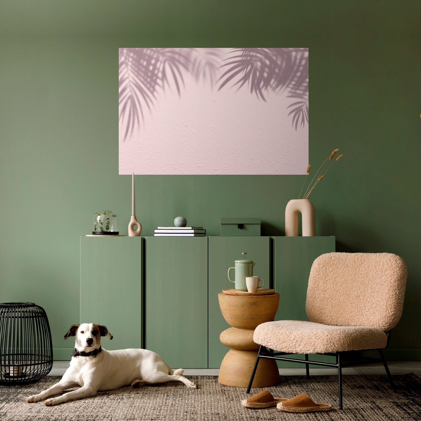PALM SHADOWS DANCE Horisontell affisch med självhäftande motiv