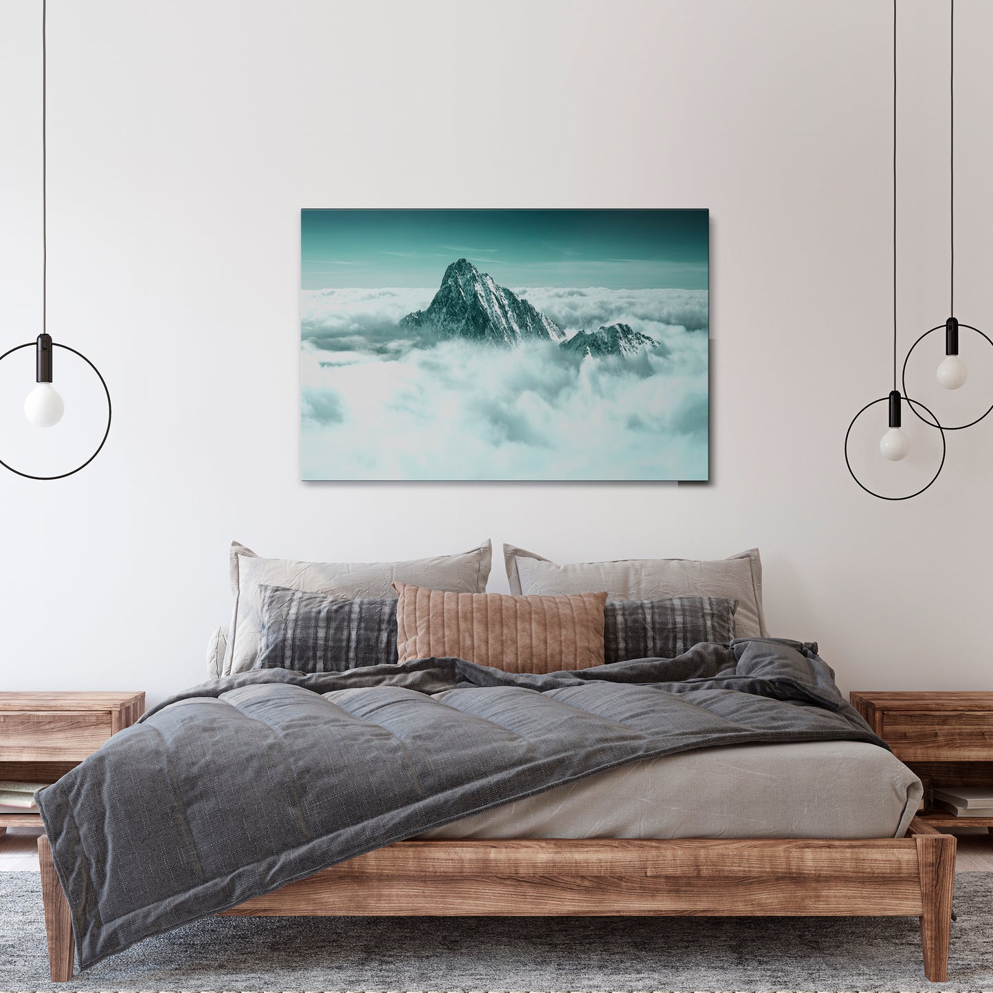 CLOUD-KISSED PEAK Horizontal Canvas Print
