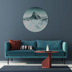 CLOUD-KISSED PEAK Round Wall Art