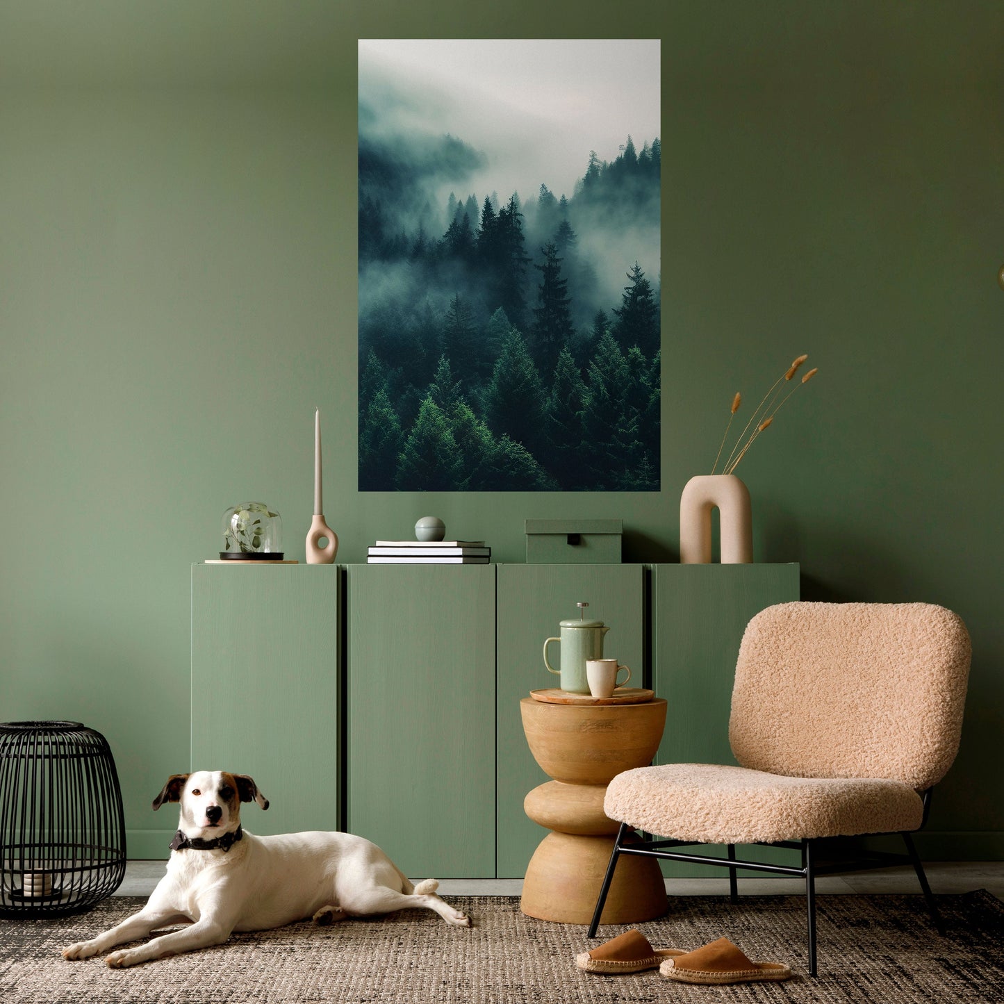 MYSTISKA SKOGSVISKNINGAR Vertikal poster med självhäftande klistermärke