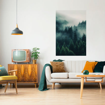 MYSTISKA SKOGSVISKNINGAR Vertikal poster med självhäftande klistermärke