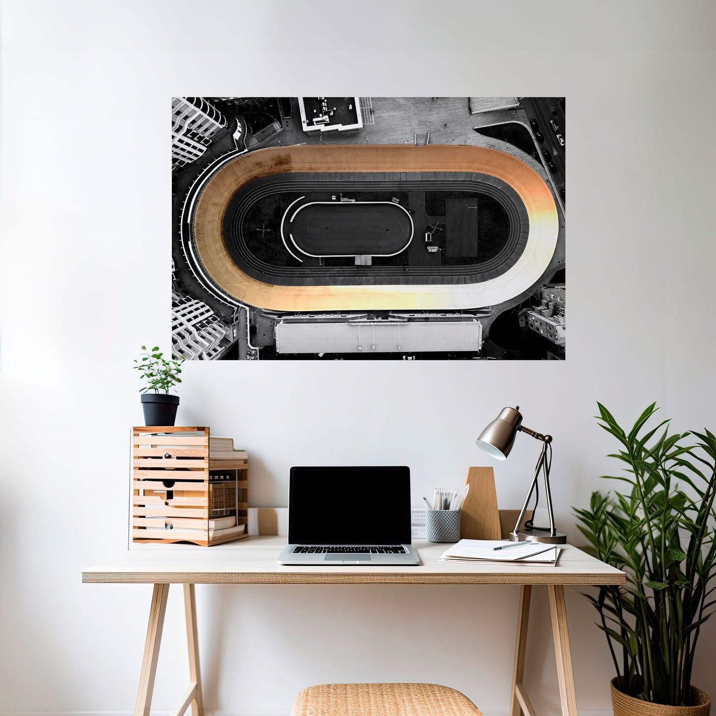 EDGE OF THE TRACK Peel and Stick Horizontal Poster