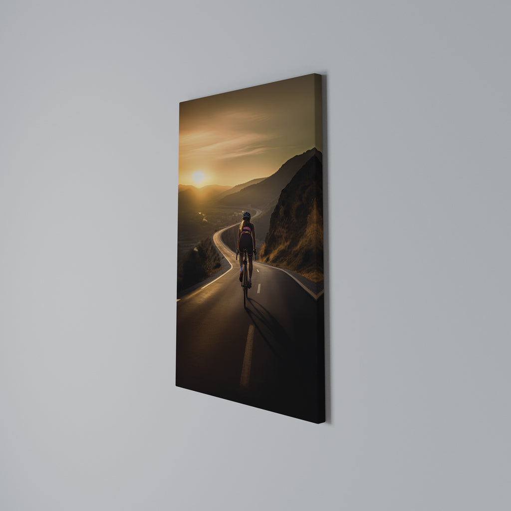 RIDE INTO GOLD Vertical Canvas Print