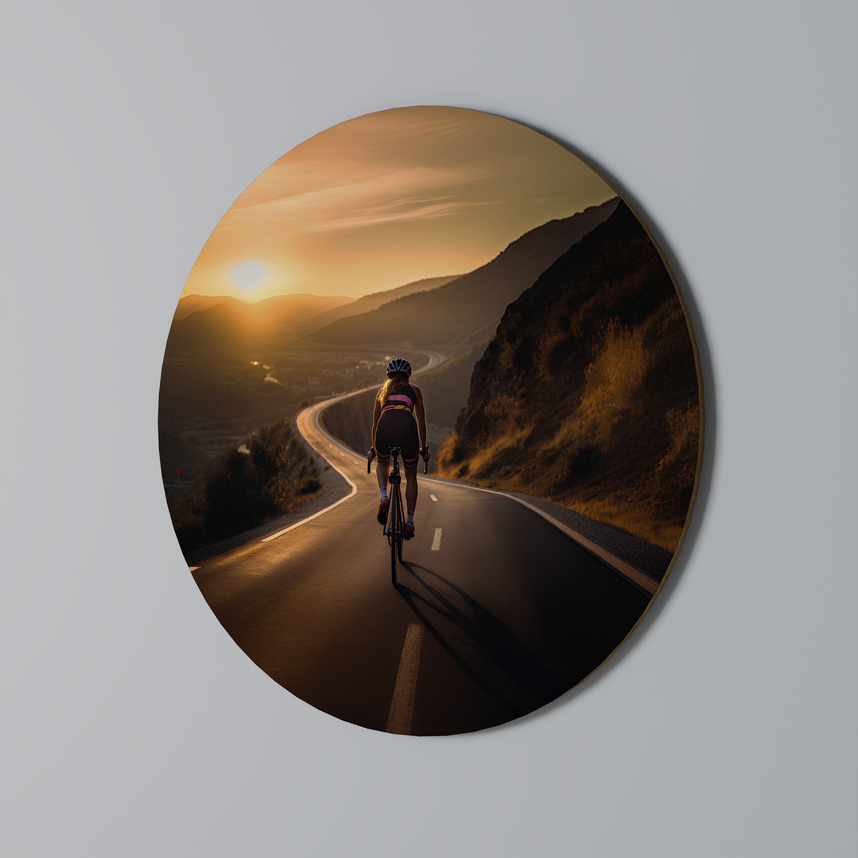 RIDE INTO GOLD Rund väggdekoration