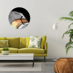ORANGE ARC AMBIENCE Round Wall Art
