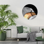 ORANGE ARC AMBIENCE Round Wall Art