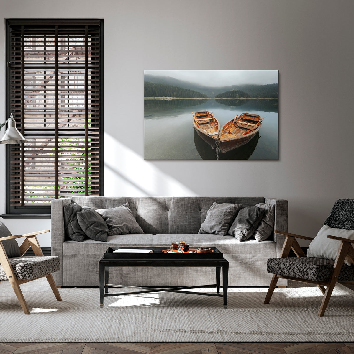HARMONY OF BOATS Horizontal Canvas Print