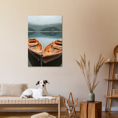 HARMONY OF BOATS Vertical Canvas Print