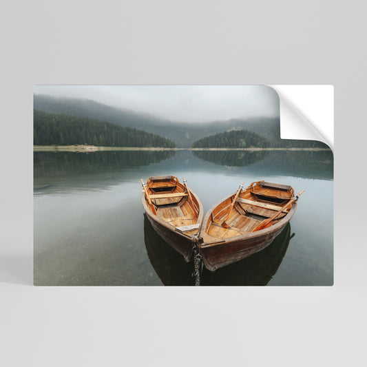 HARMONY OF BOATS Självhäftande Horisontell Poster