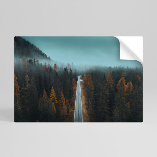 SERENE ROADWAY ESCAPE Självhäftande Horisontell Poster