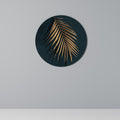 GOLDEN PALM WHISPERS Round Wall Art