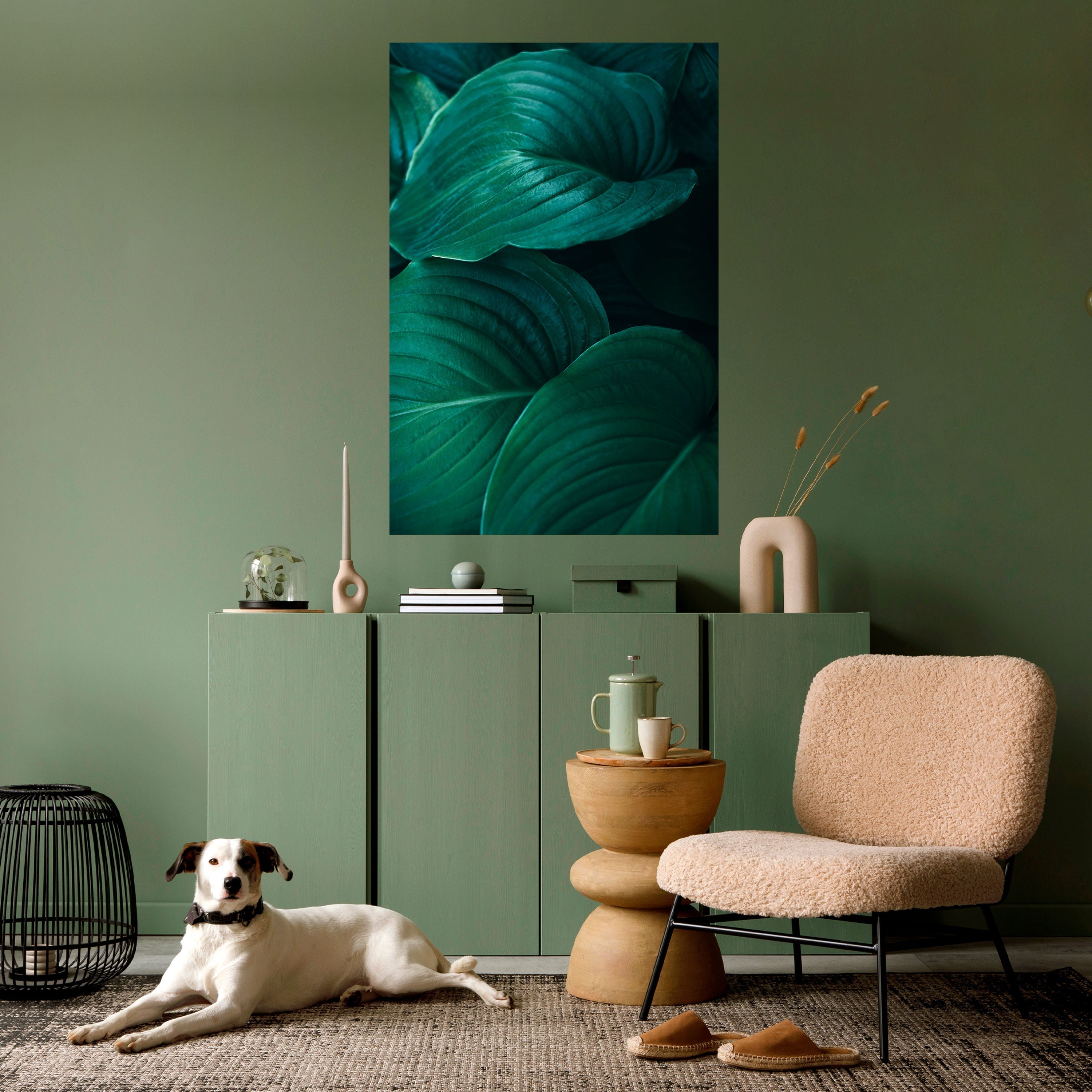 Subtila botaniska nyanser, vertikal poster med självhäftande text