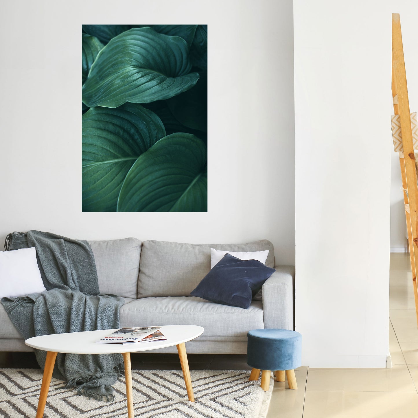 Subtila botaniska nyanser, vertikal poster med självhäftande text