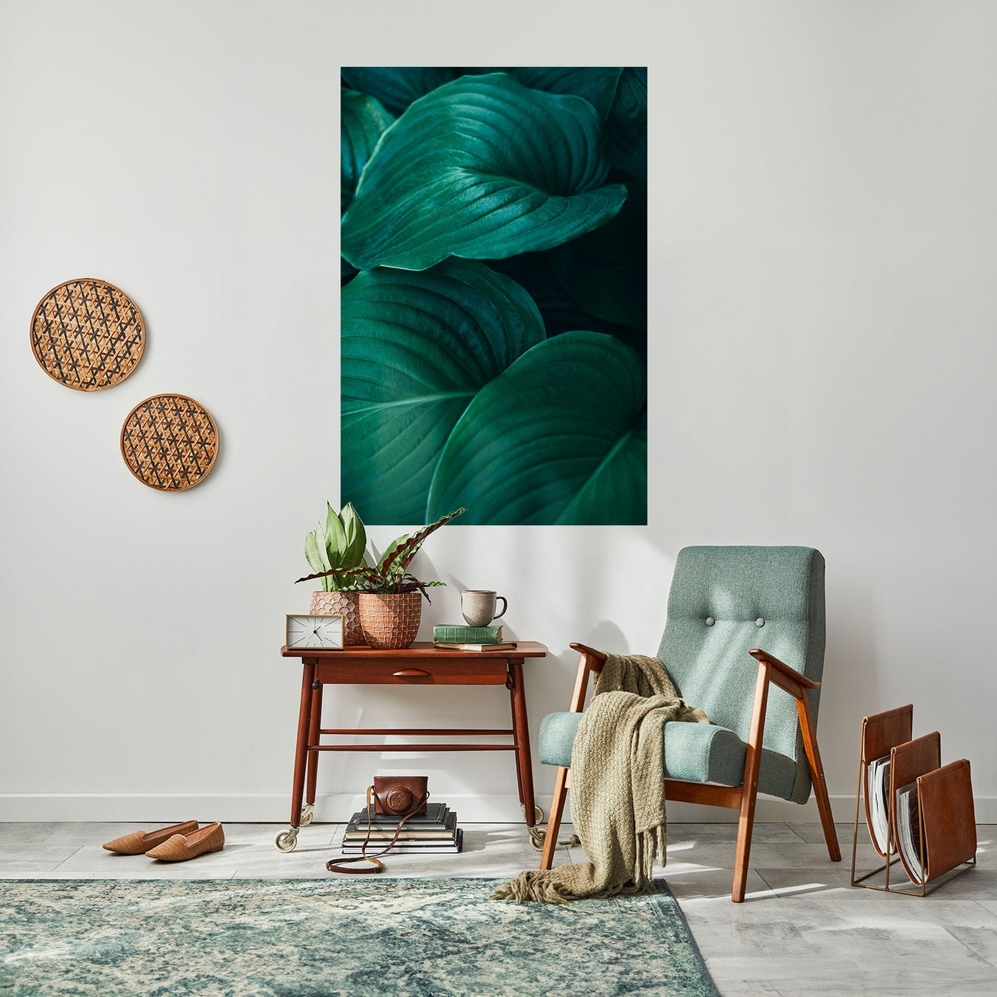 Subtila botaniska nyanser, vertikal poster med självhäftande text