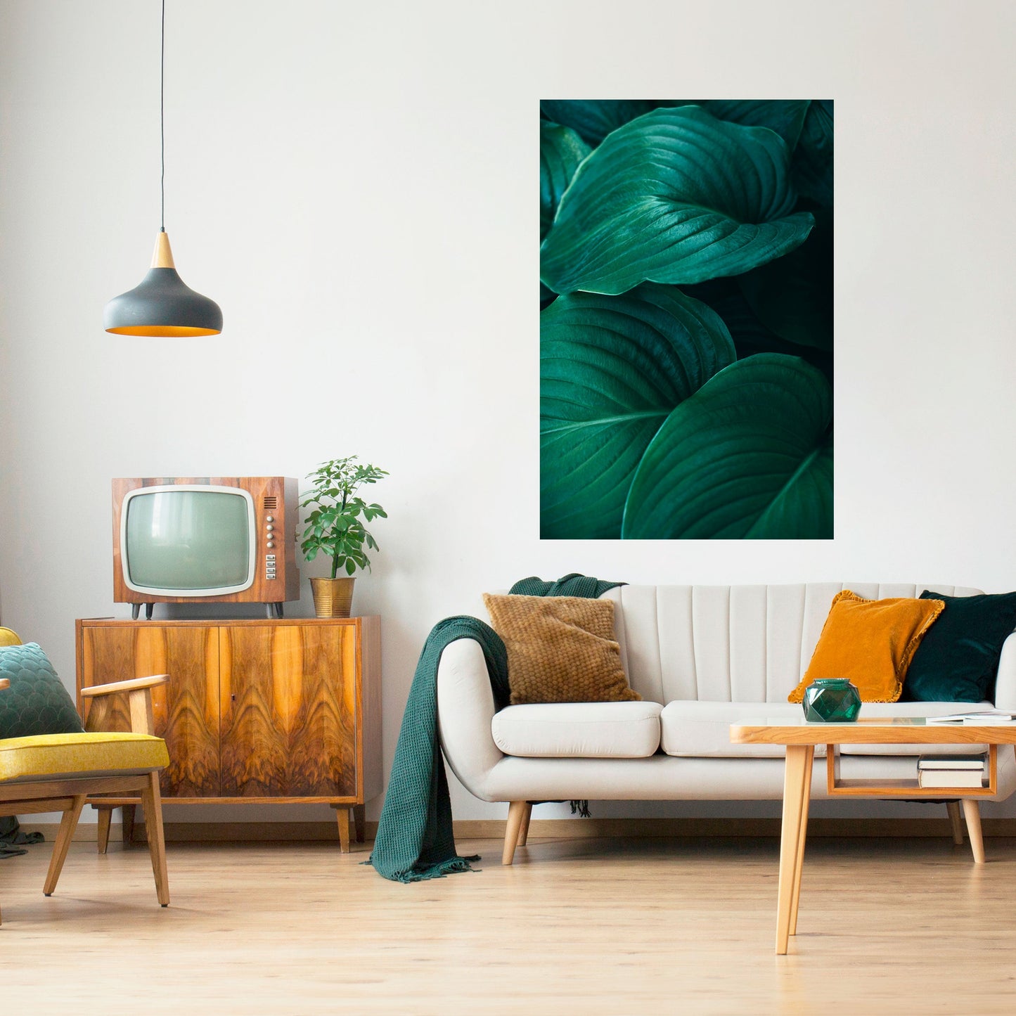 Subtila botaniska nyanser, vertikal poster med självhäftande text