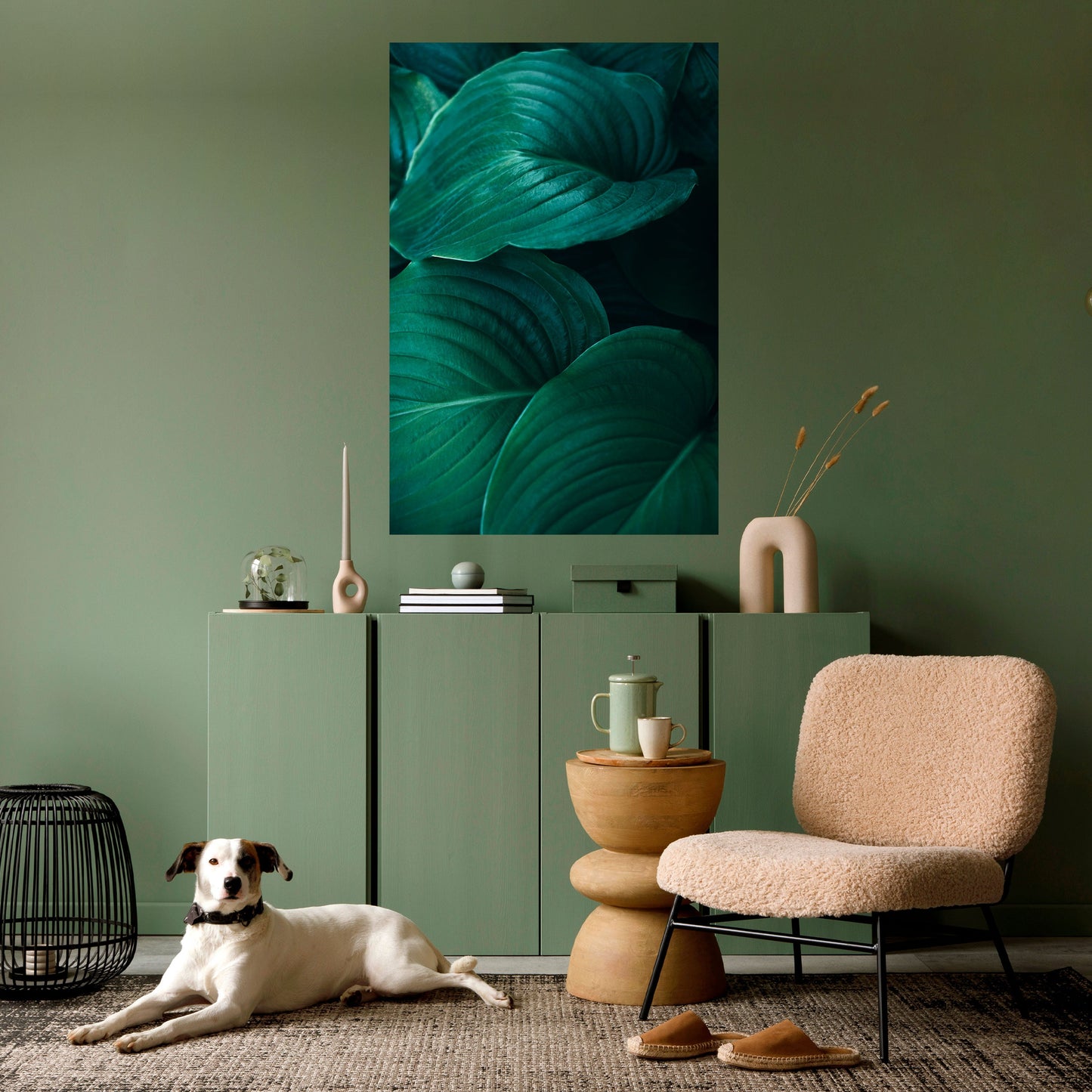 Subtila botaniska nyanser, vertikal poster med självhäftande text