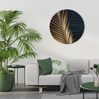 LUXE LEAF DANCE Round Wall Art