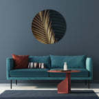 LUXE LEAF DANCE Round Wall Art