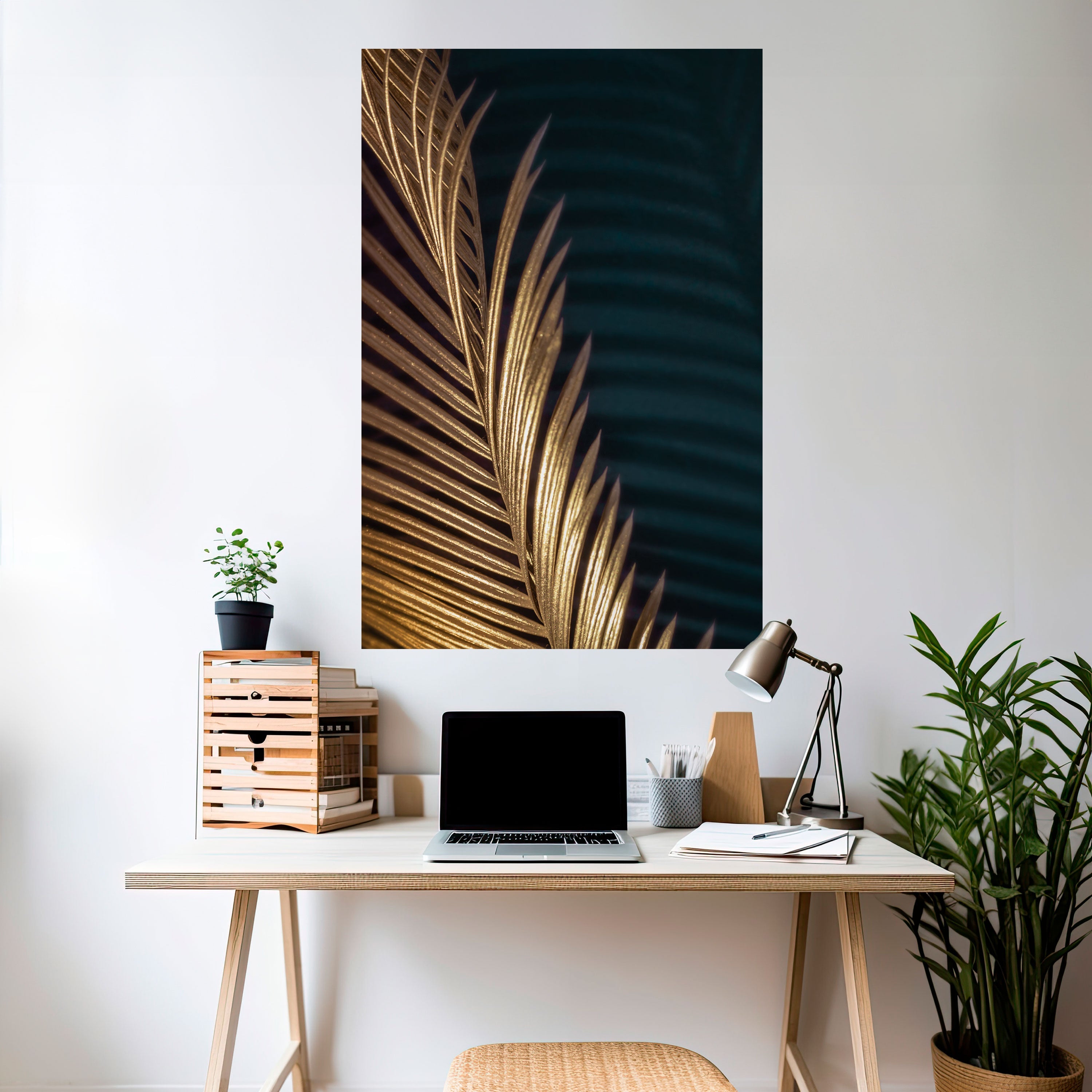 LUXE LEAF DANCE Vertikal poster med självhäftande text