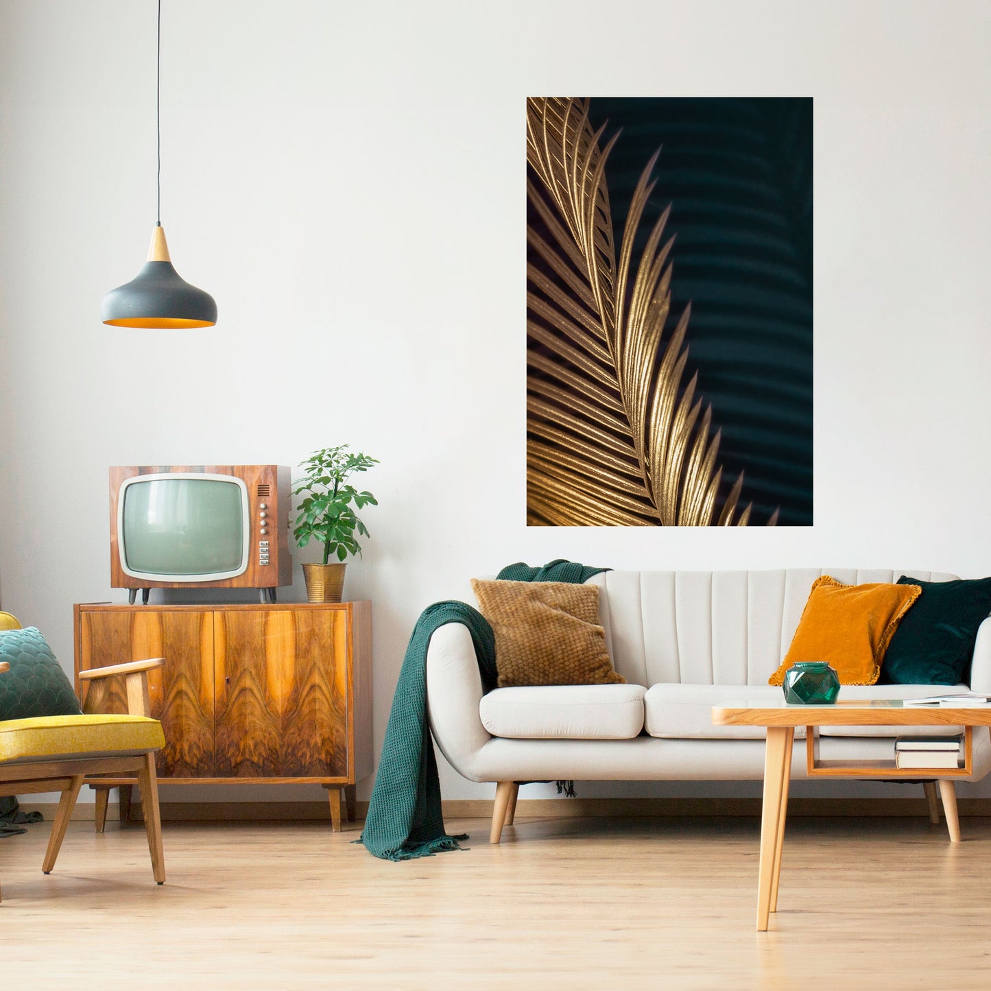 LUXE LEAF DANCE Vertikal poster med självhäftande text