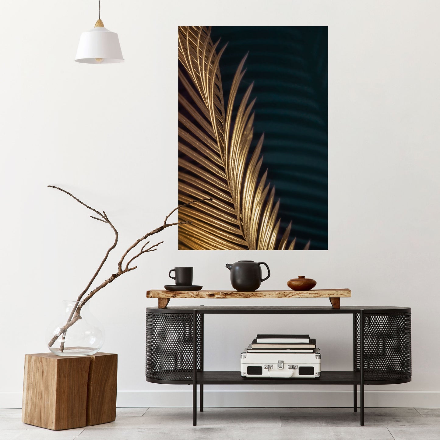 LUXE LEAF DANCE Vertikal poster med självhäftande text