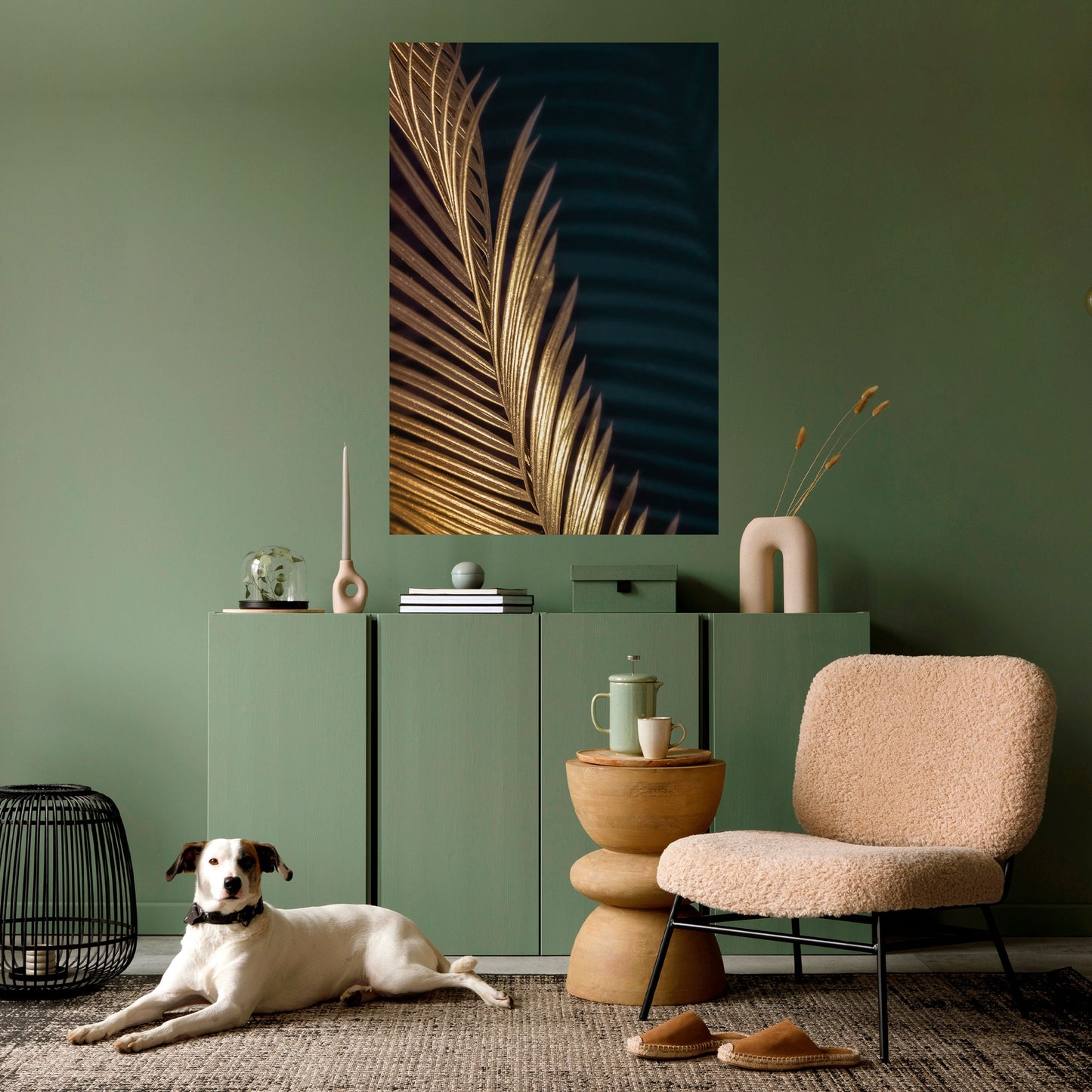 LUXE LEAF DANCE Vertikal poster med självhäftande text