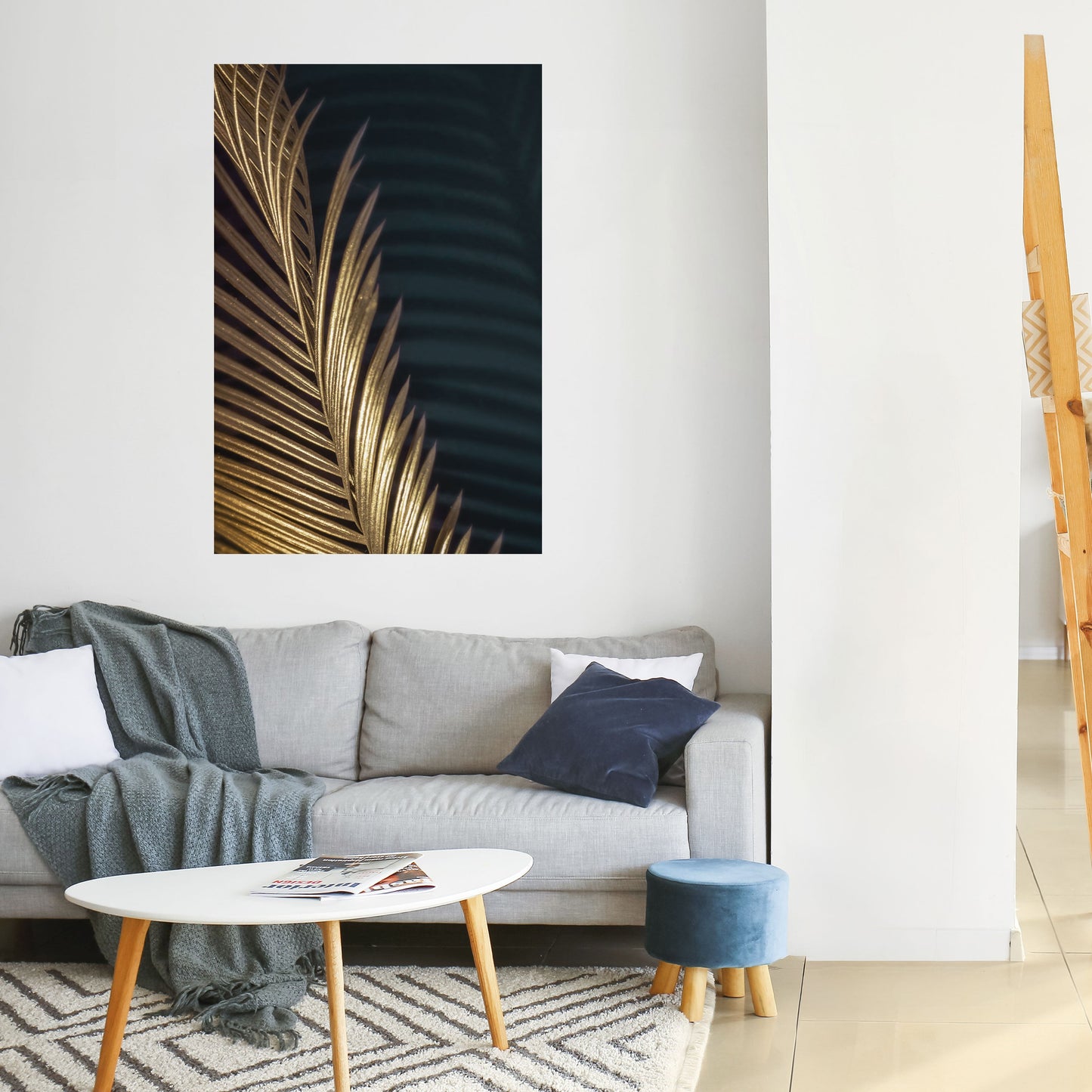 LUXE LEAF DANCE Vertikal poster med självhäftande text