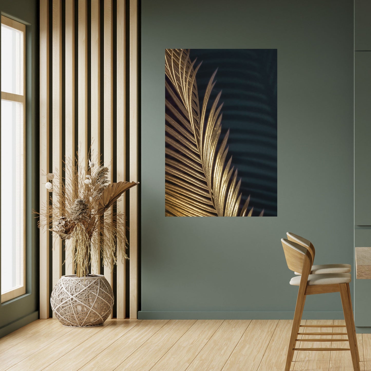 LUXE LEAF DANCE Vertikal poster med självhäftande text