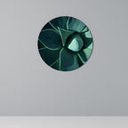MYSTICAL GREEN WHORL Round Wall Art