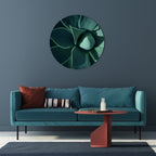 MYSTICAL GREEN WHORL Round Wall Art