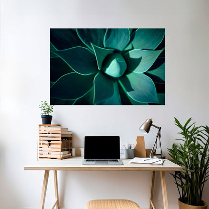 MYSTISK GRÖN VIRVEL Horisontell Poster med självhäftande mönster