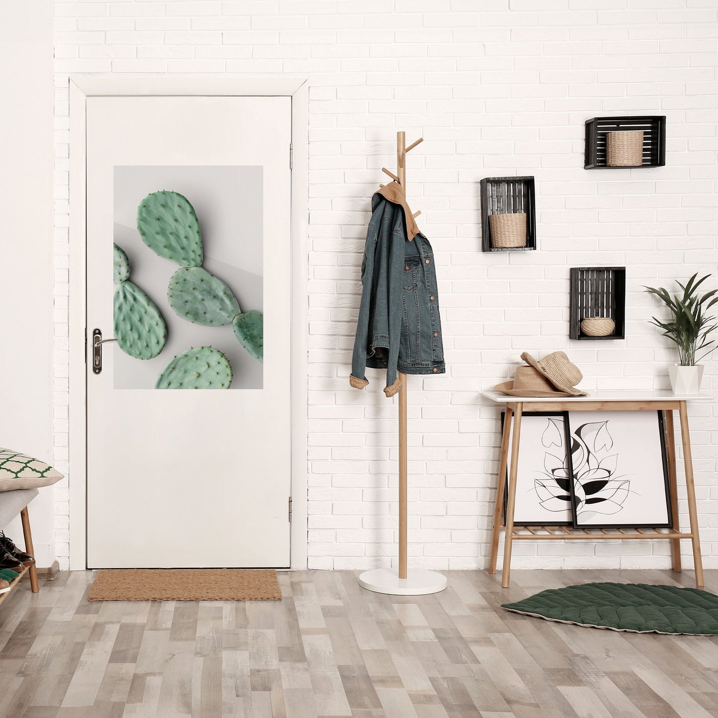Kaktus drömlandskap vertikal poster med självhäftande text