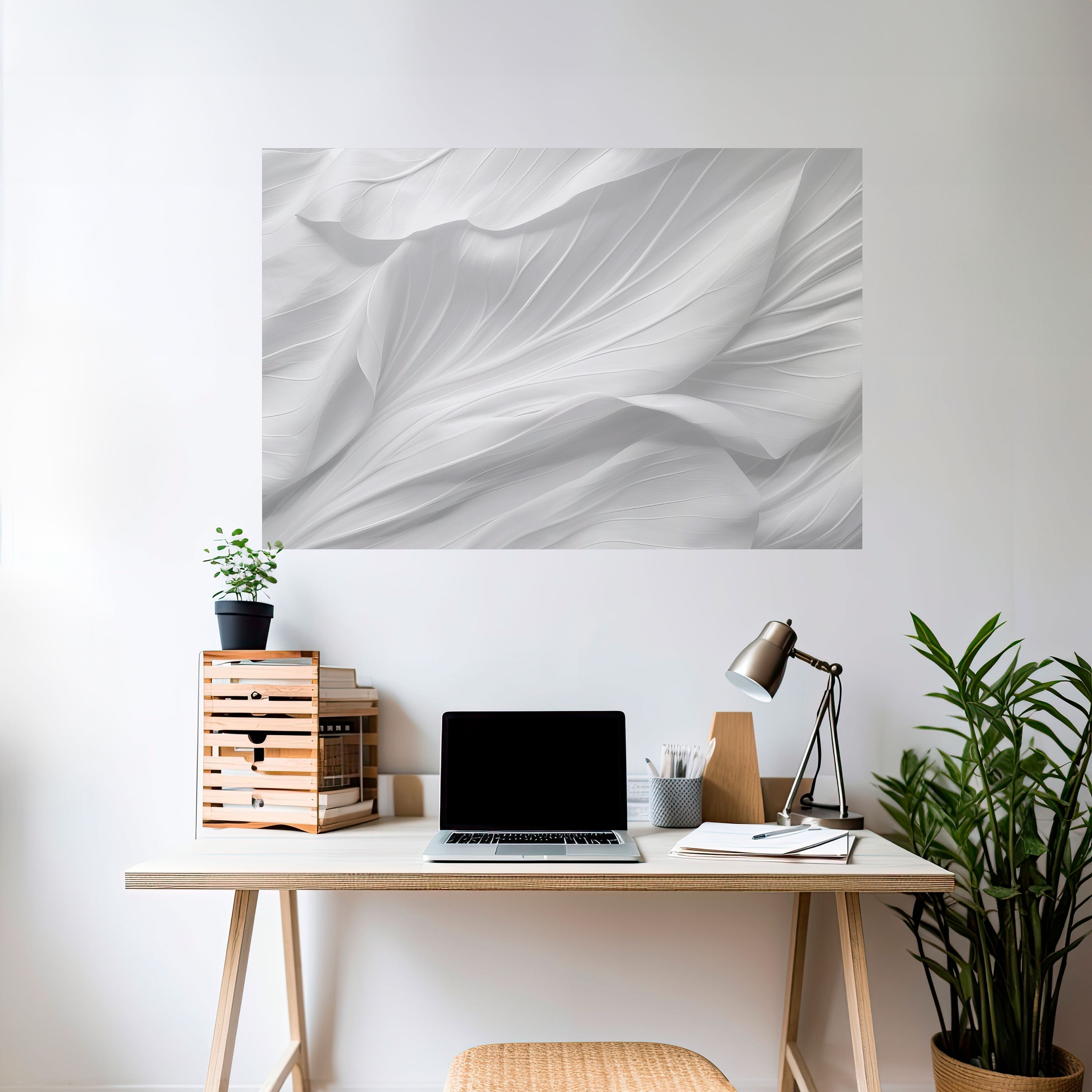 SILKEN SERENITY horisontell poster med självhäftande text