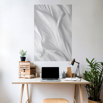 SILKEN SERENITY vertikal poster med självhäftande text