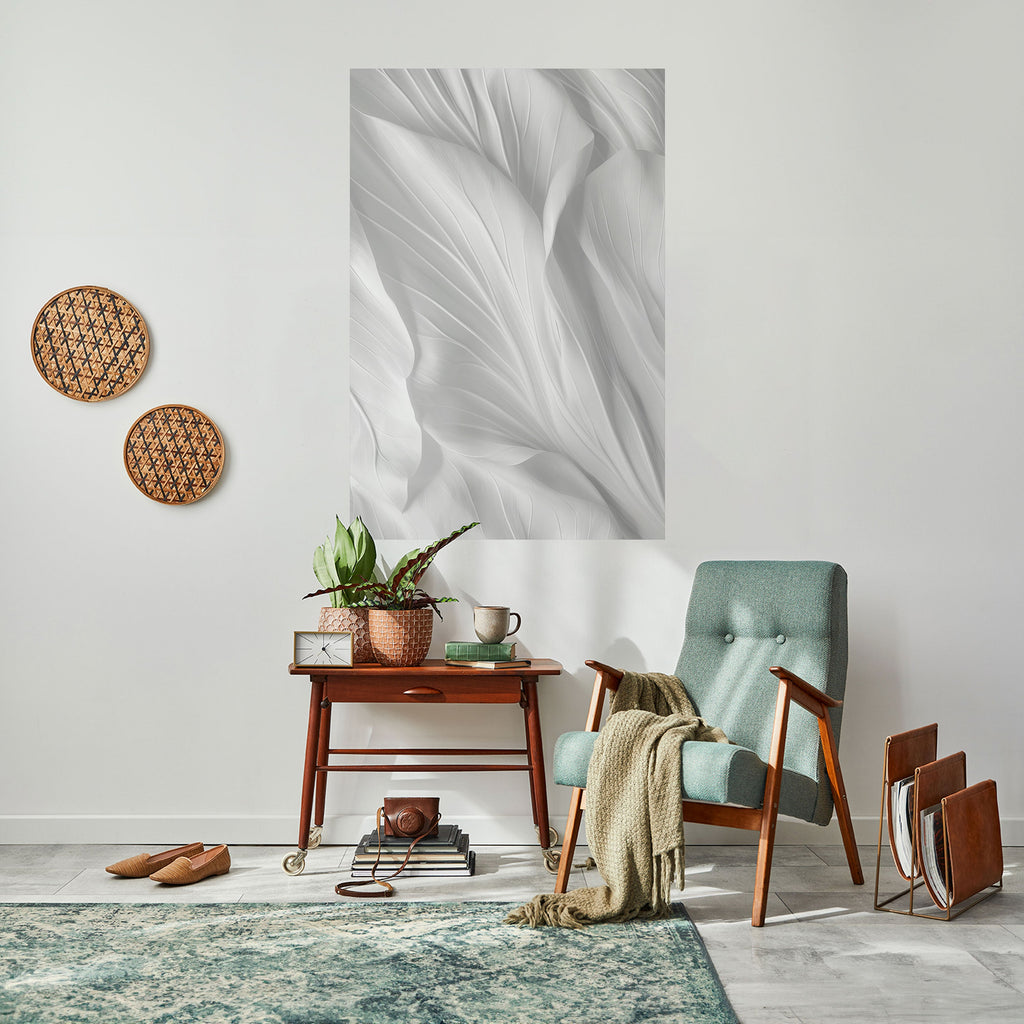 SILKEN SERENITY vertikal poster med självhäftande text