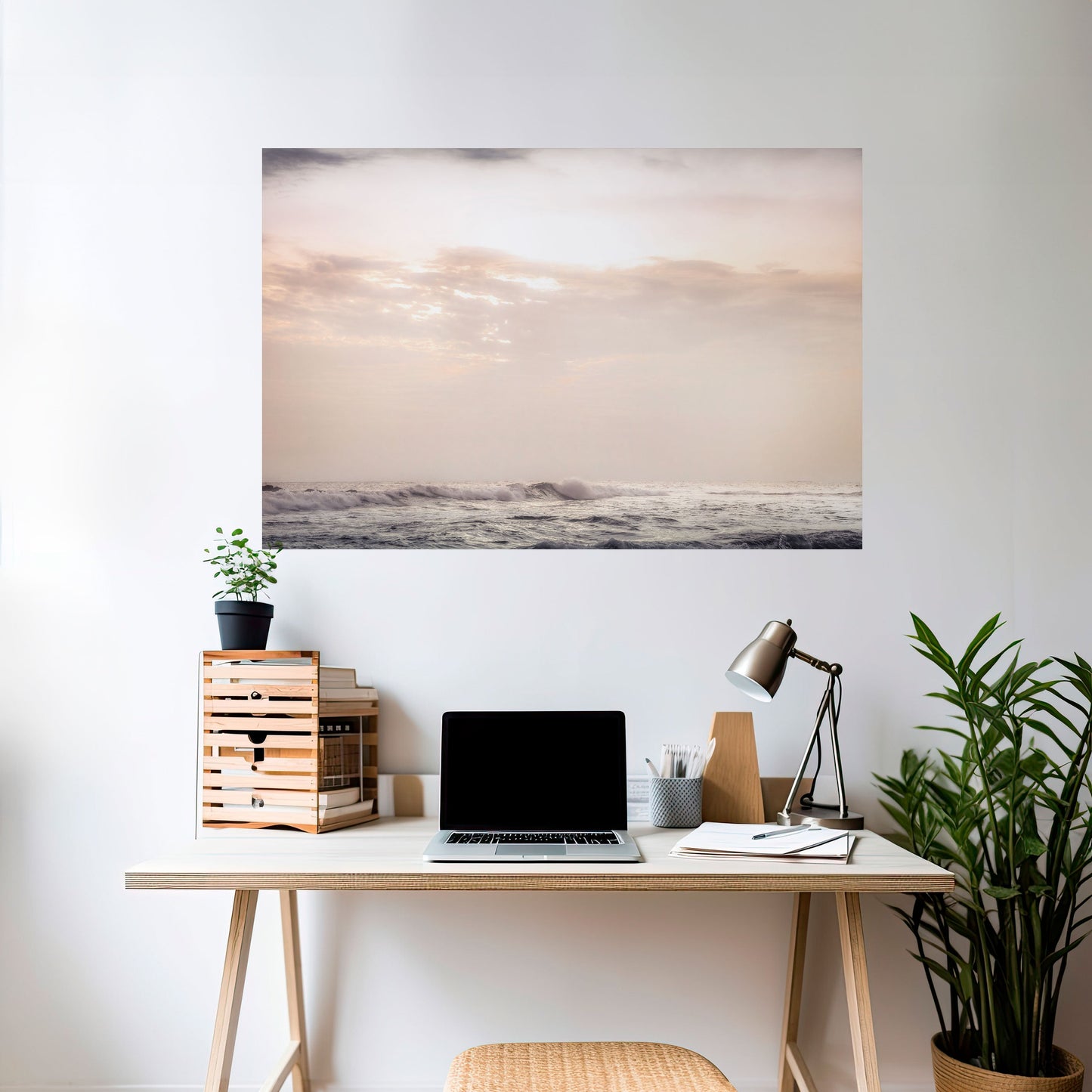 WHISPERS OF WAVE Peel and Stick Horizontal Poster