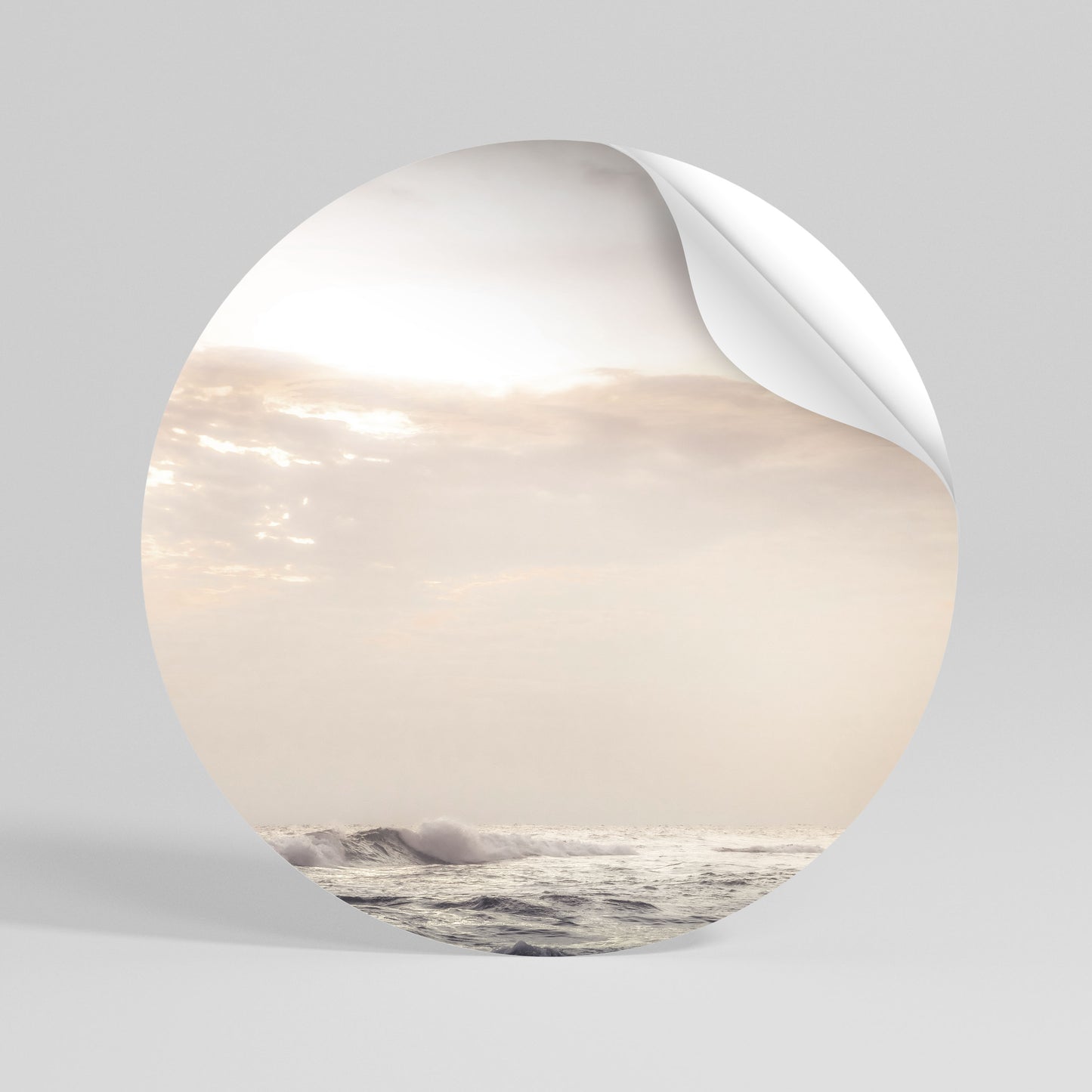 WHISPERS OF WAVE Peel and Stick Round Sticker