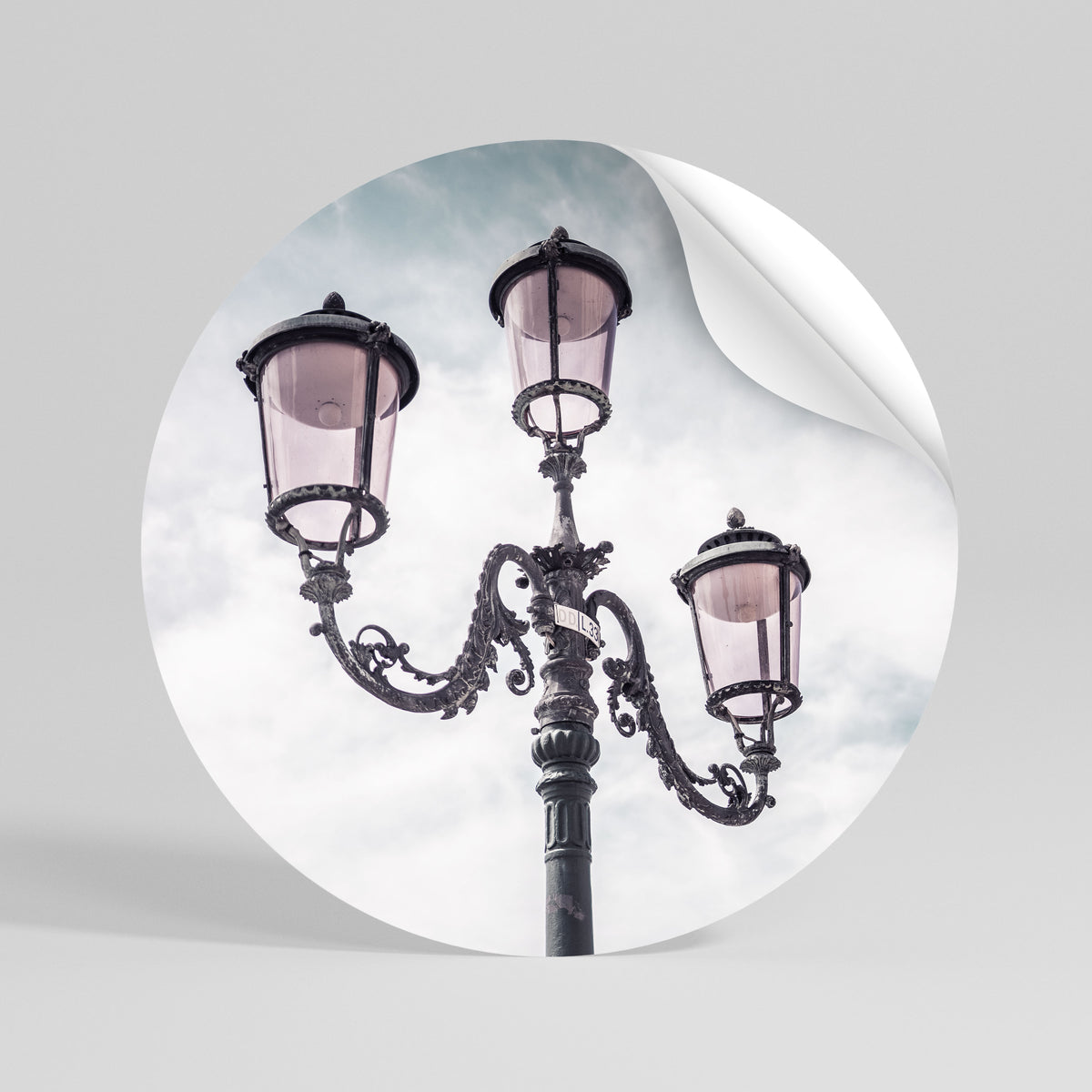 WHISPERS OF LIGHT Peel and Stick Round Sticker