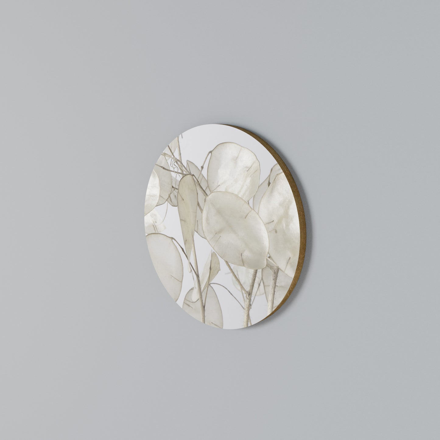 SILKY FOLIAGE WHISPERS Round Wall Art