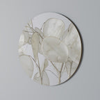 SILKY FOLIAGE WHISPERS Round Wall Art