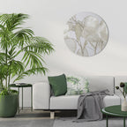 SILKY FOLIAGE WHISPERS Round Wall Art