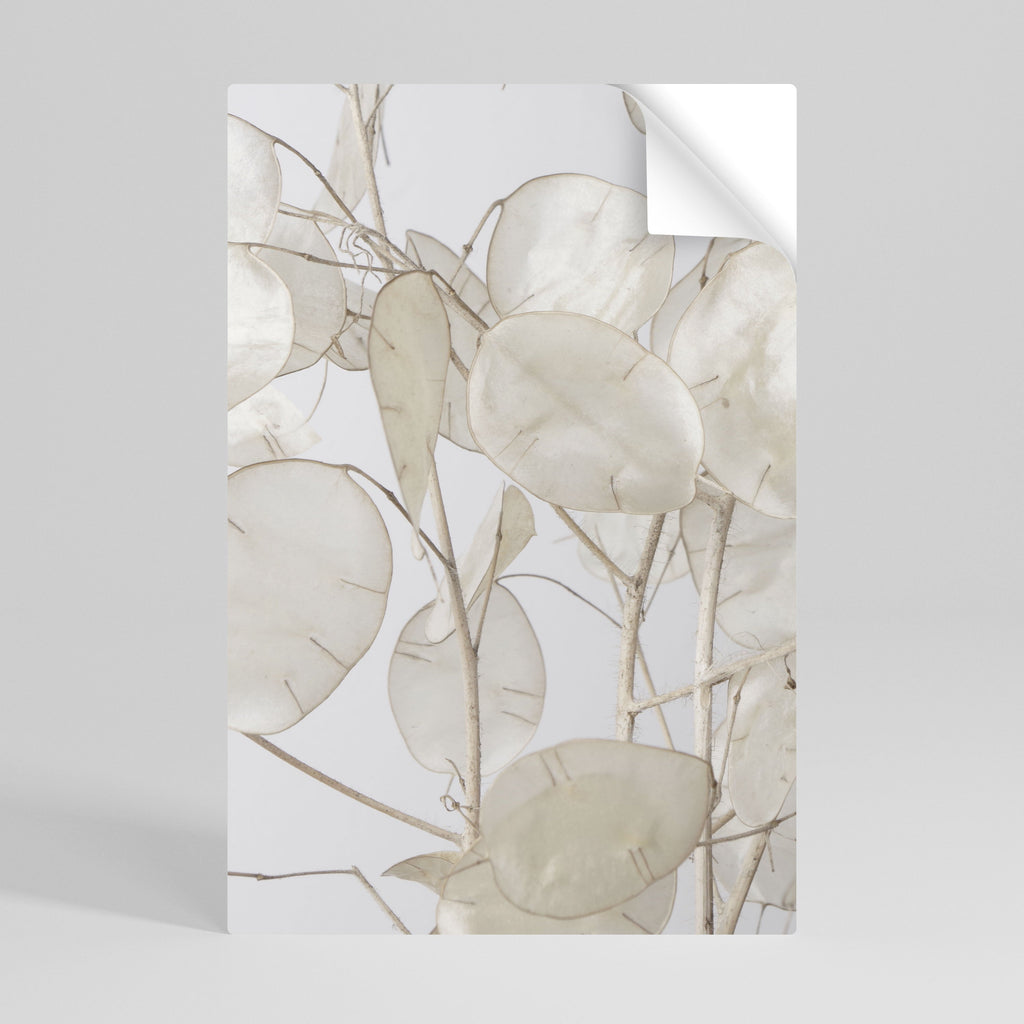 SILKY FOLIAGE WHISPERS Vertikal poster med självhäftande text