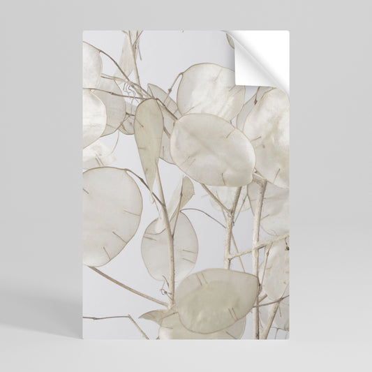 SILKY FOLIAGE WHISPERS Vertikal poster med självhäftande text