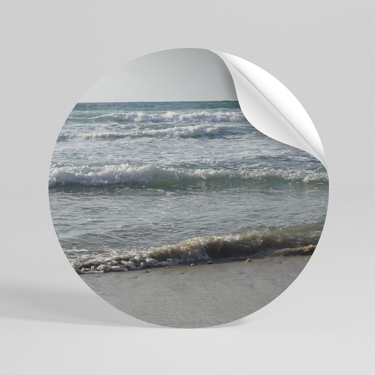 WAVES OF TRANQUILITY Peel and Stick Round Sticker