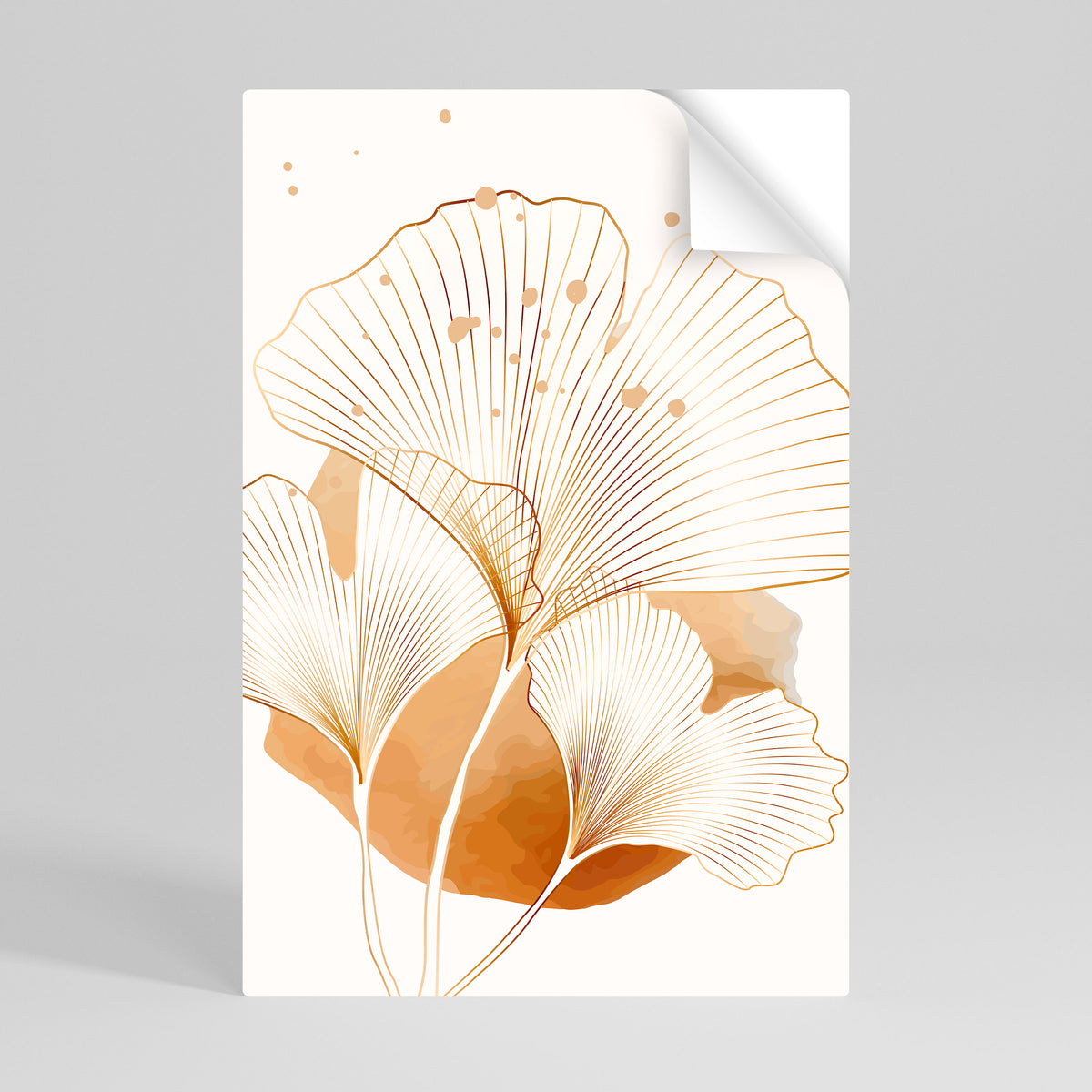GOLDEN GINKGO DREAMS Självhäftande Vertikal Poster