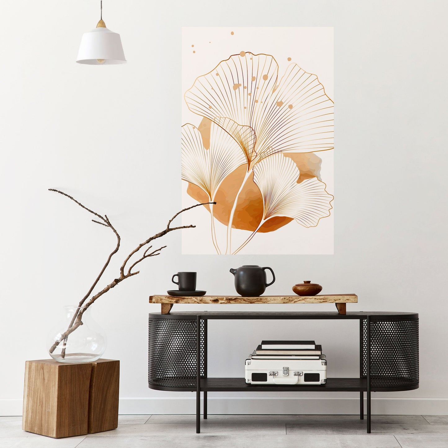 GYLLENE GINKGO-DRÖMMAR, skalbar och självhäftande poster