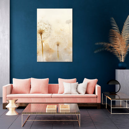 DREAMY DANDELION FIELDS Vertical Canvas Print