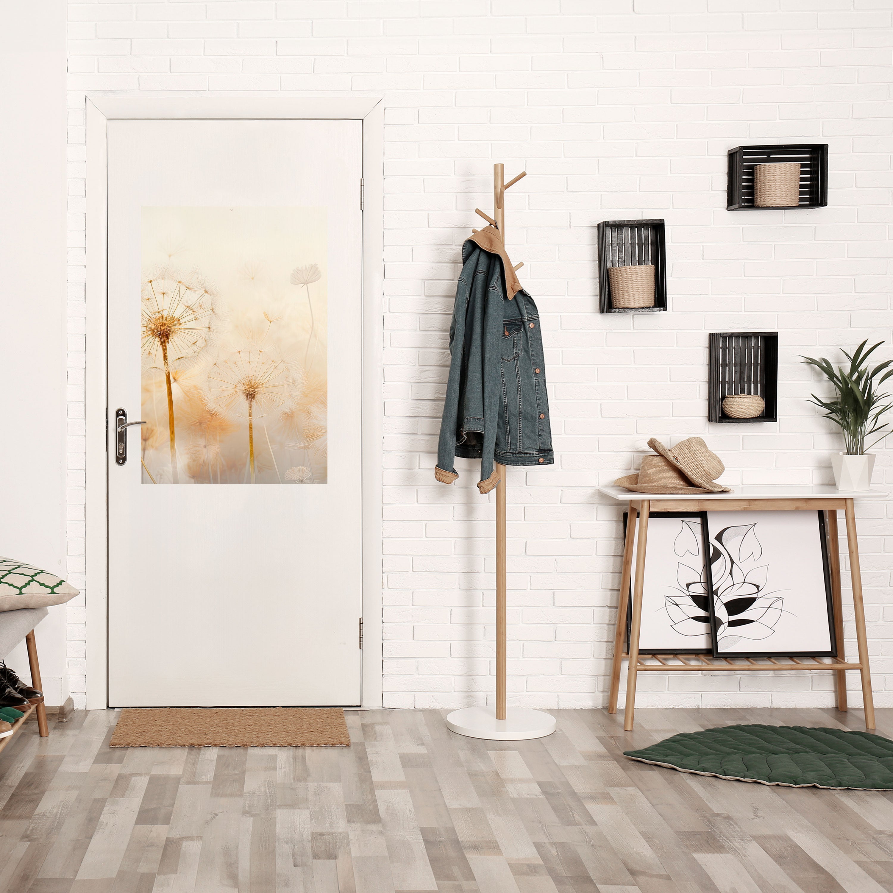 DRÖMMIGA MASKROSFÄLT Vertikal poster med självhäftande motiv