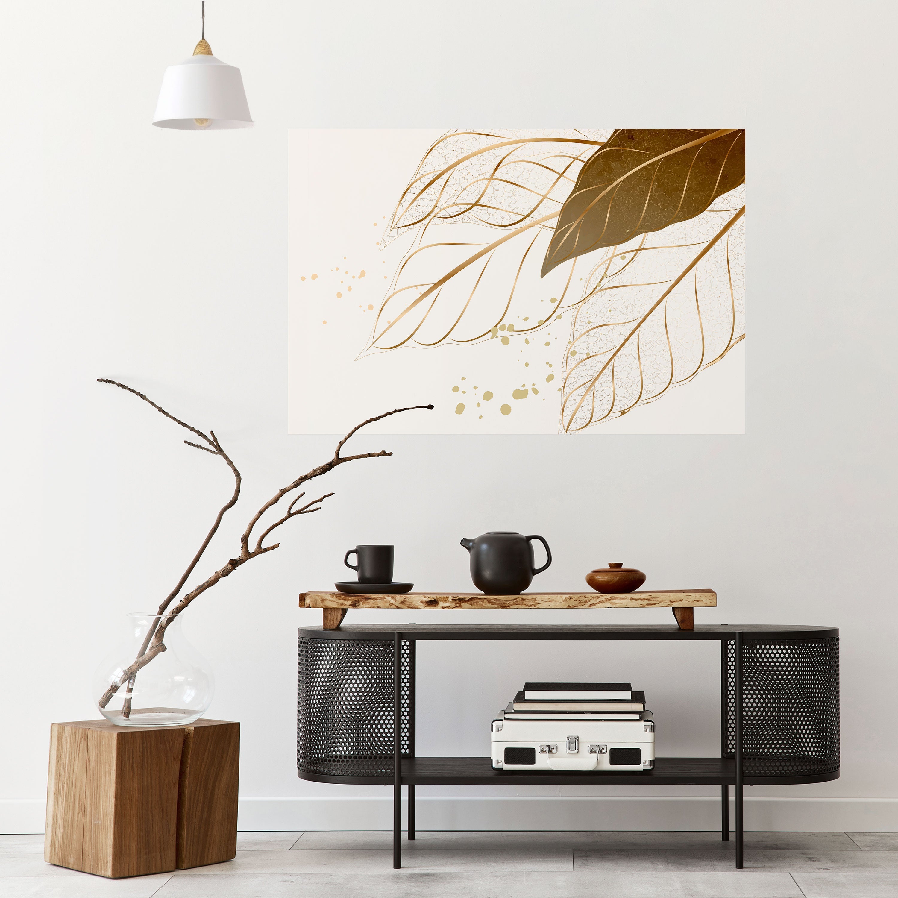 ELEGANS I LÖVVERK, skalbar och självhäftande horisontell poster